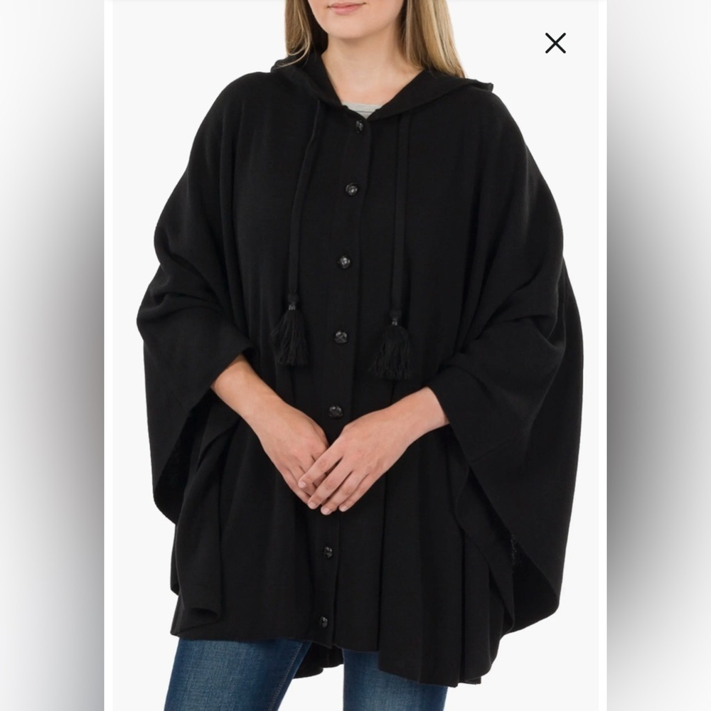 Patricia Nash Women's Hooded and Buttoned Front Cape One Size